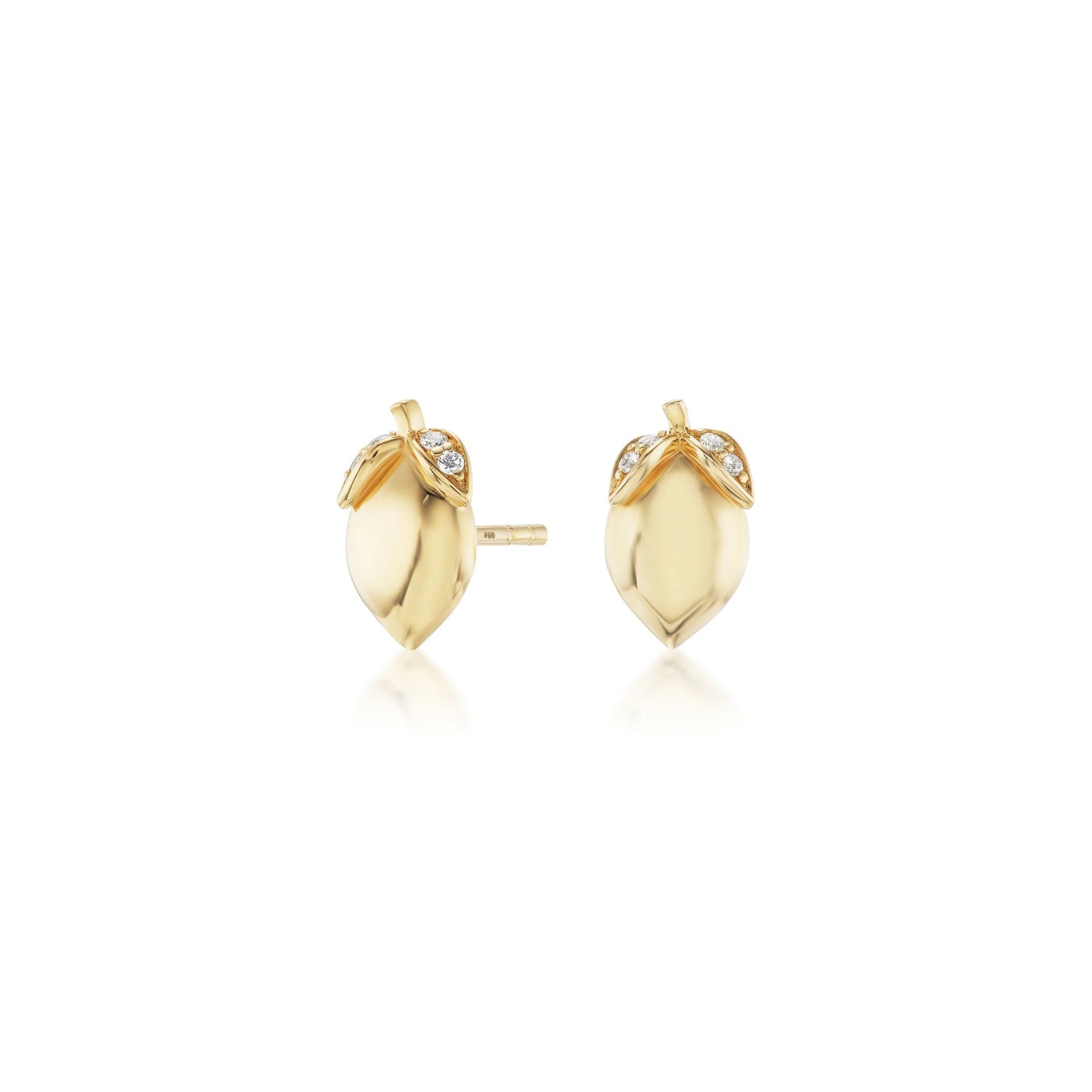 Lemon Stud Earrings with Diamonds