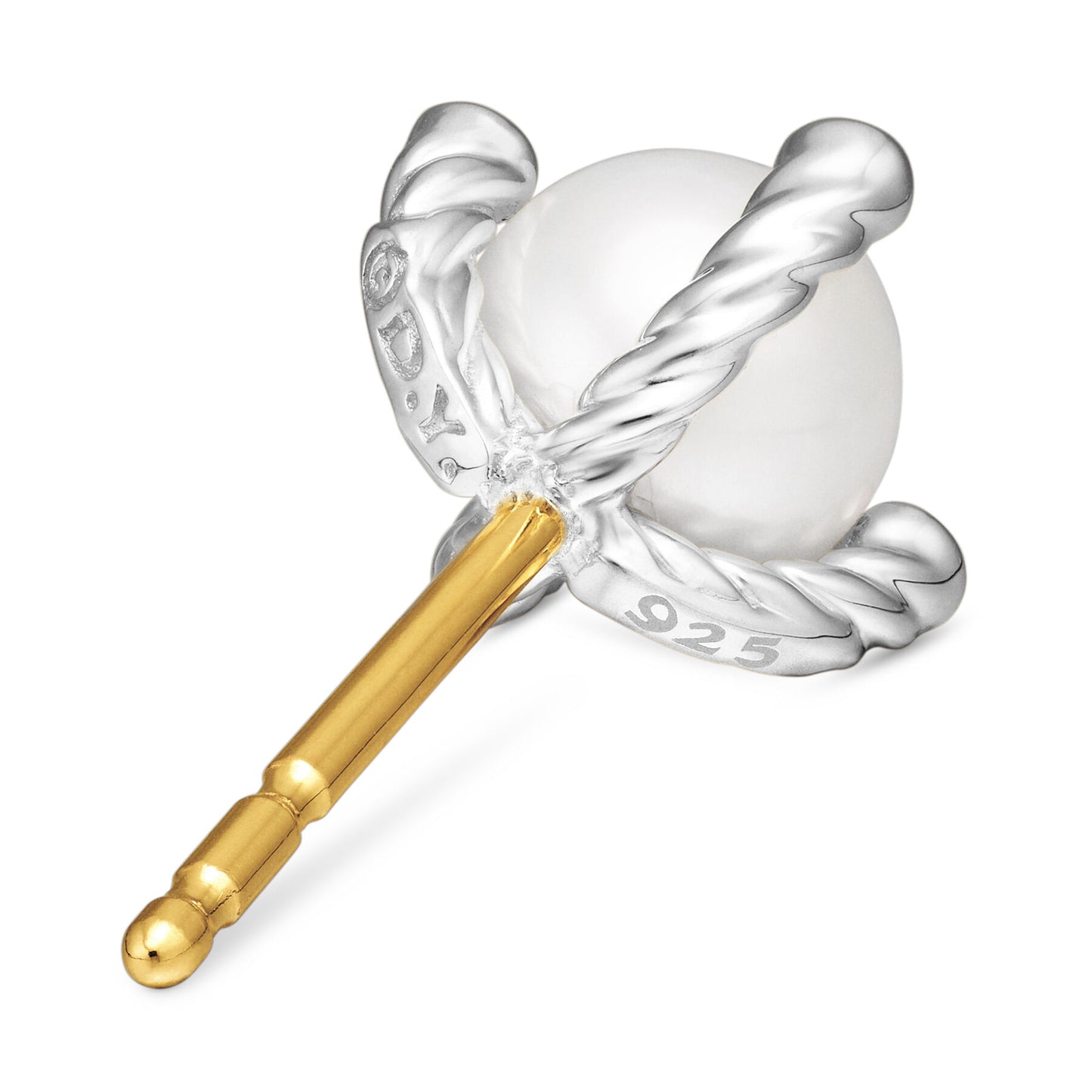 Small Pearl Earrings with Diamonds