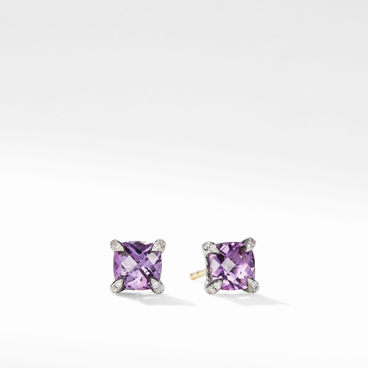 Chatelaine® Stud Earrings with Amethyst and Diamonds