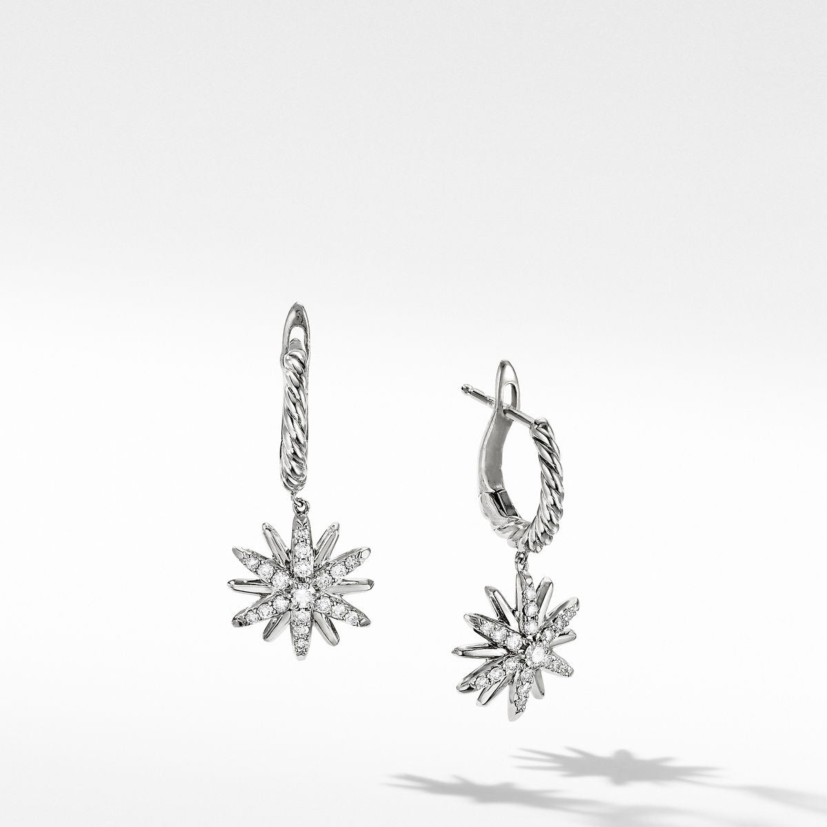 Starburst Drop Earrings with Pavé Diamonds