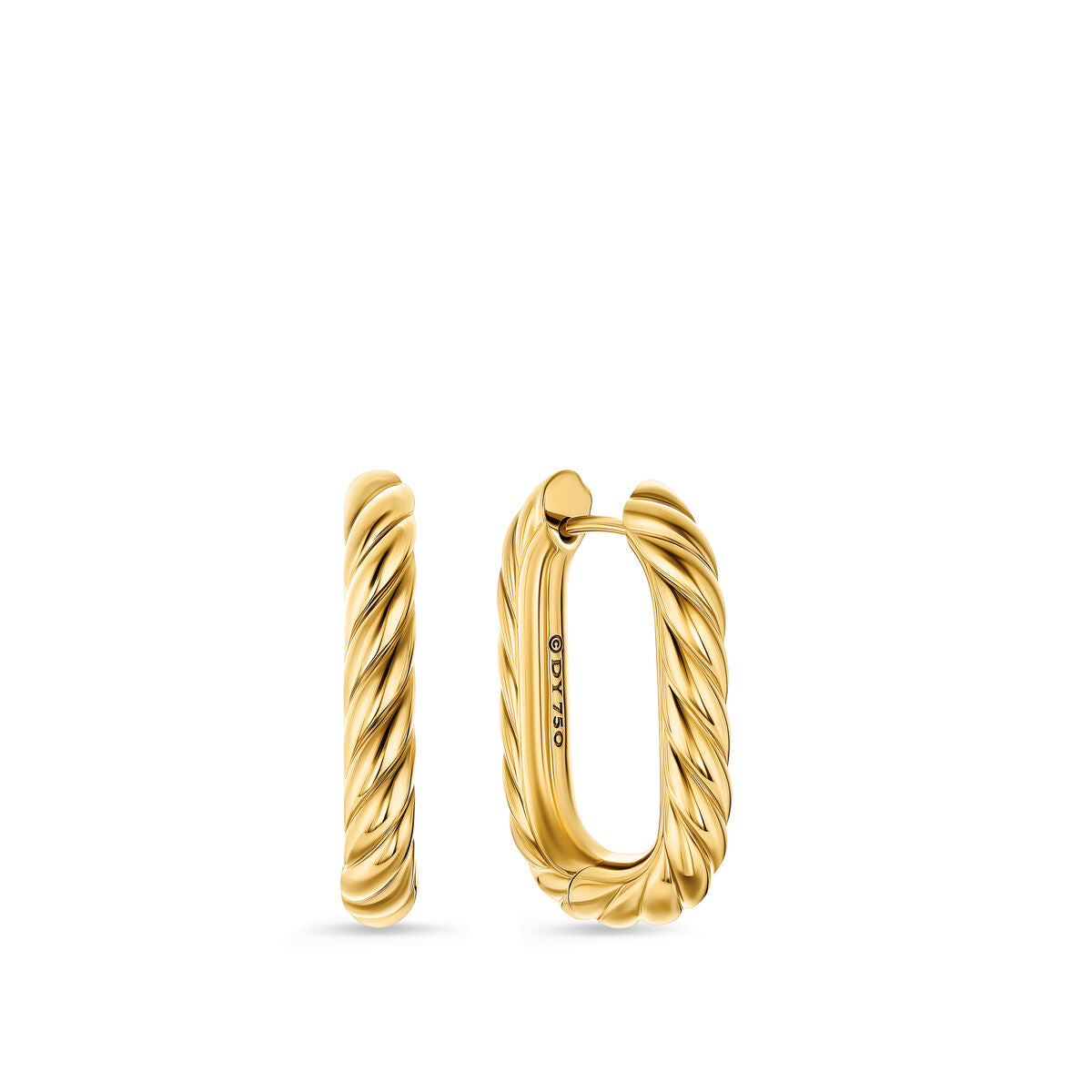 DY Madison® Cable Hoop Earrings in 18K Yellow Gold, 24.3mm