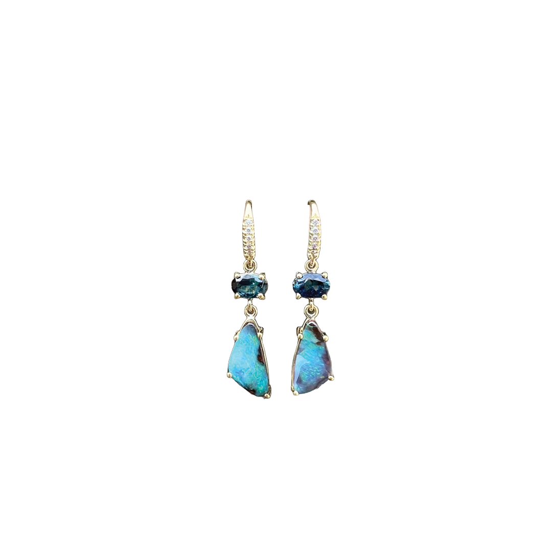 2-Stone Drop Earrings