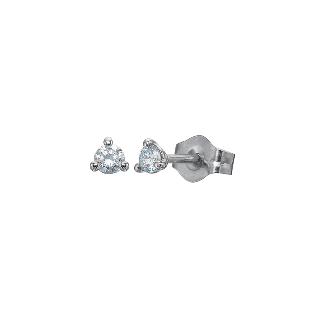 3-Prong Diamond Stud Earrings, 0.10ctw