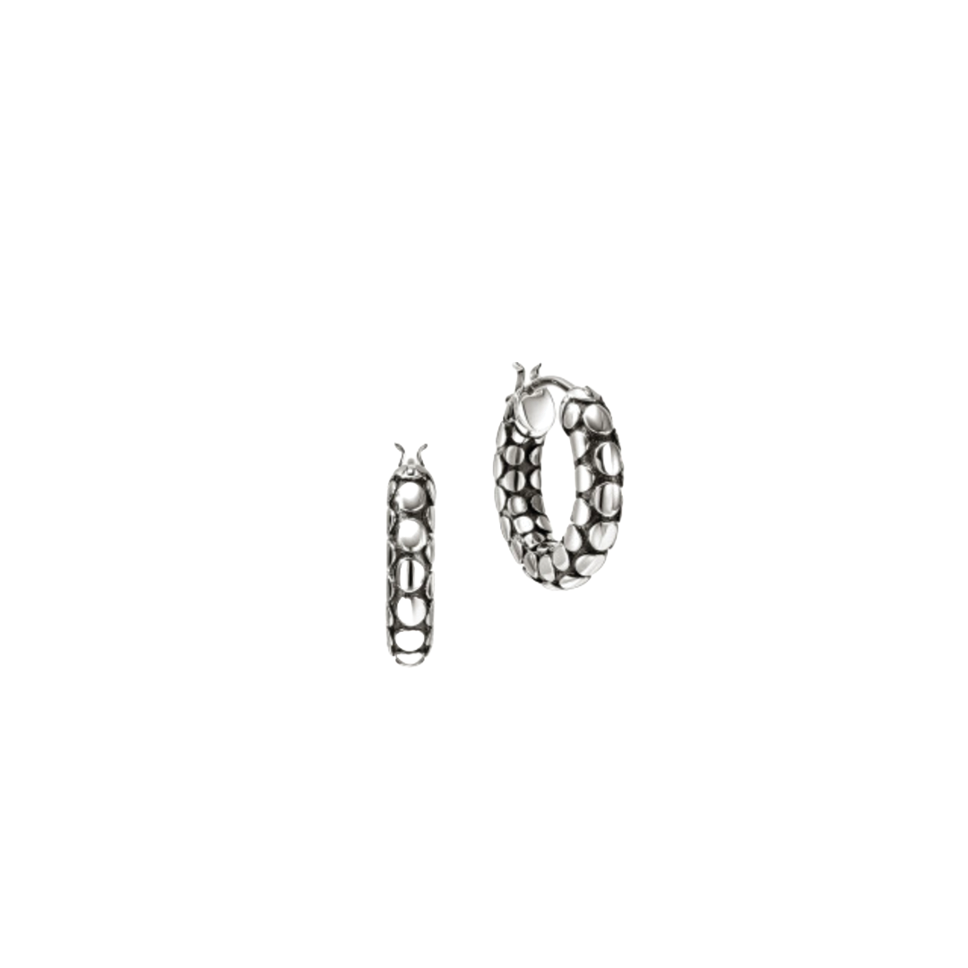 15mm Sterling Silver Dot Hoop Earrings