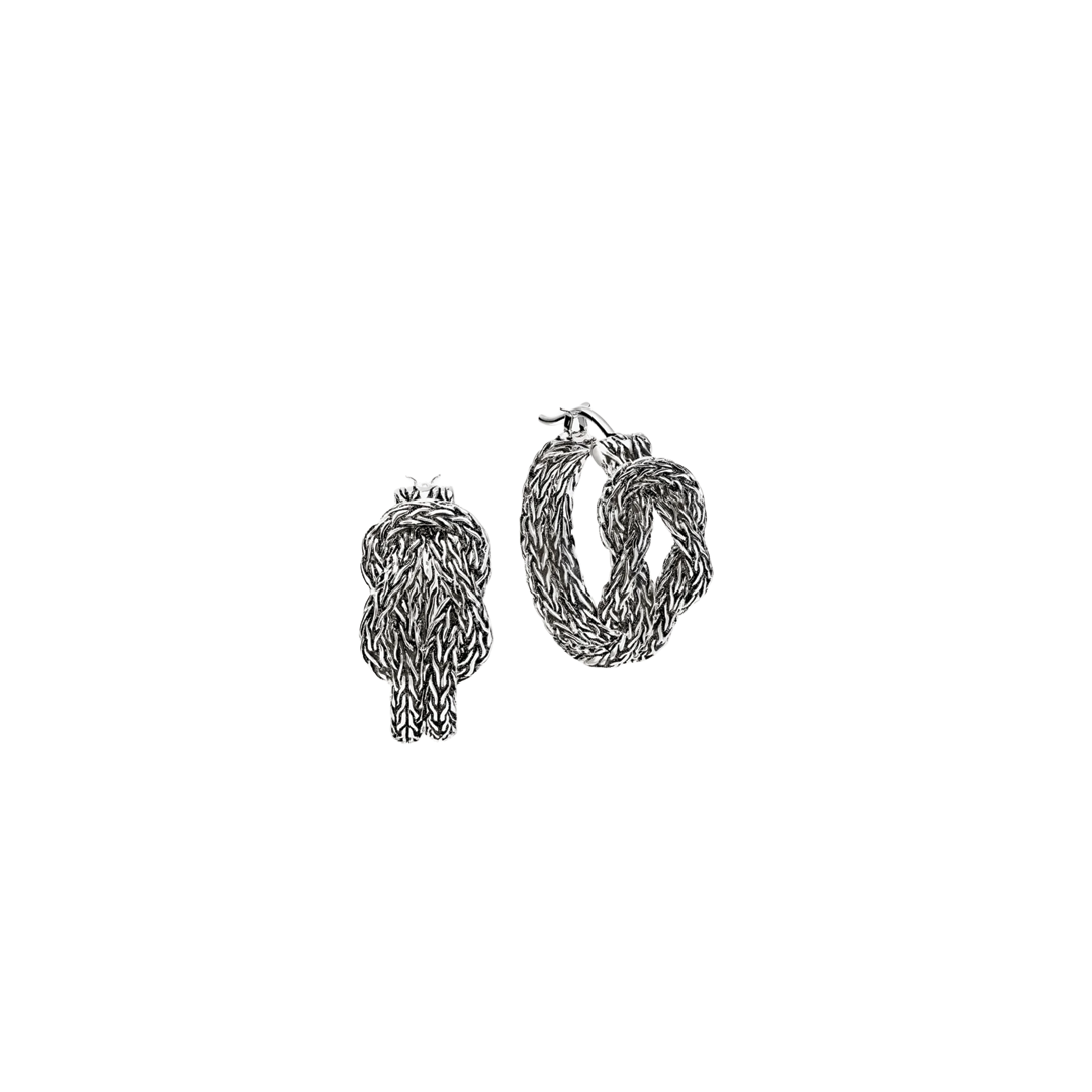 Sterling Silver Manah Love Knot Hoop Earrings