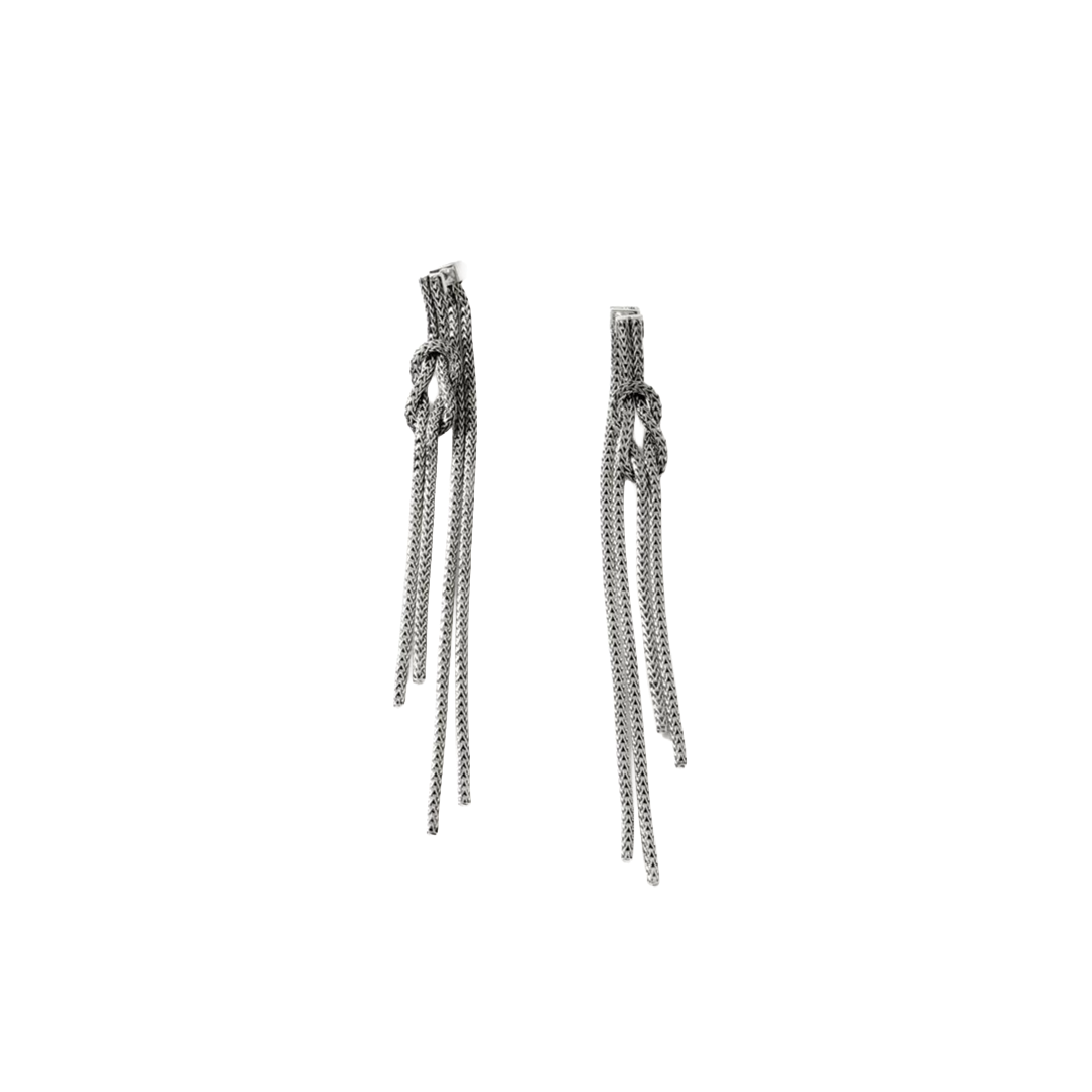 Sterling Silver Love Knot Drop Earrings