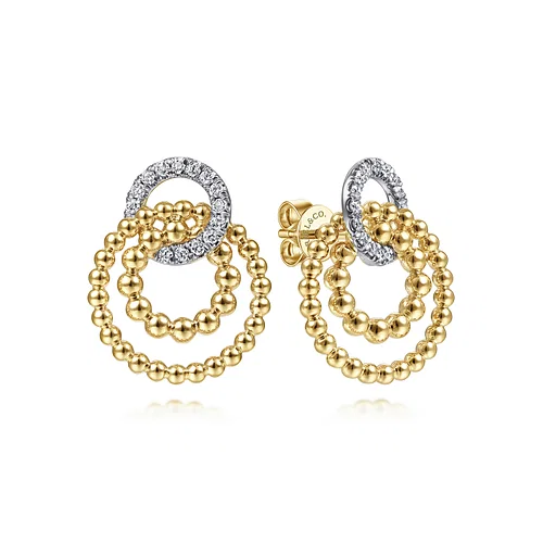 Multi Open Circle Diamond Earrings