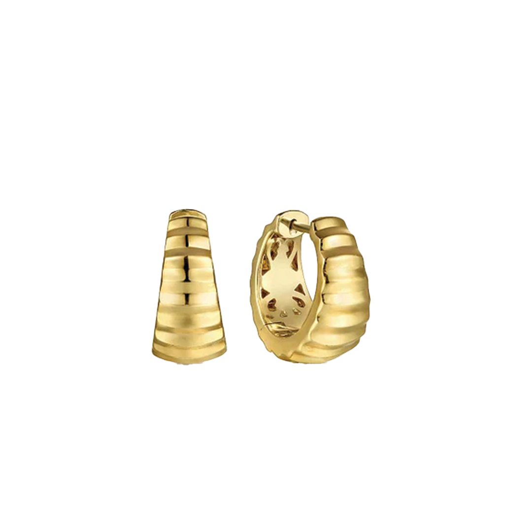 Diamond Cut Huggie Earrings