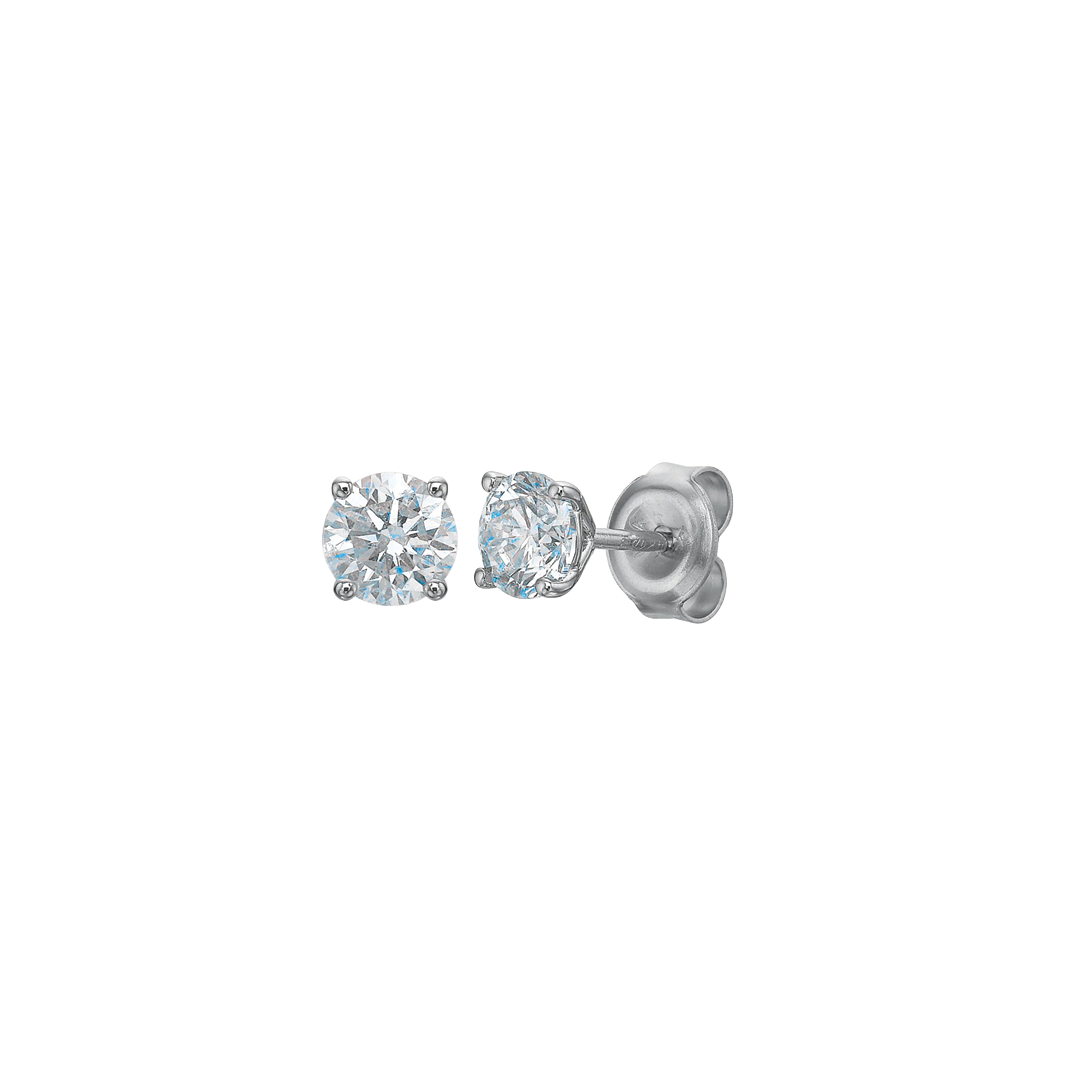 4-Prong Diamond Stud Earrings, 0.75ctw