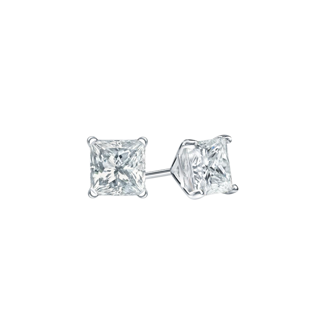 Princess Cut Diamond Stud Earrings 1.00ctw