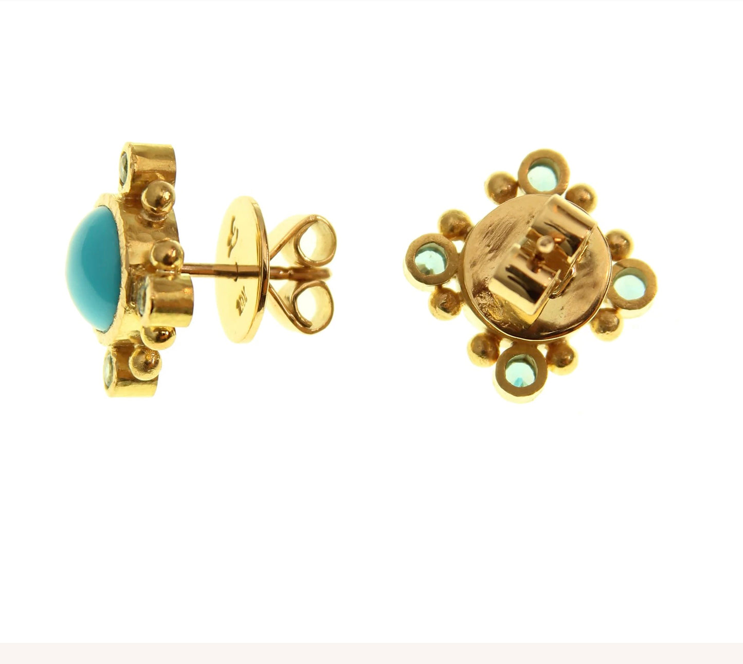 Sleeping Beauty Turquoise and Zircon Earrings