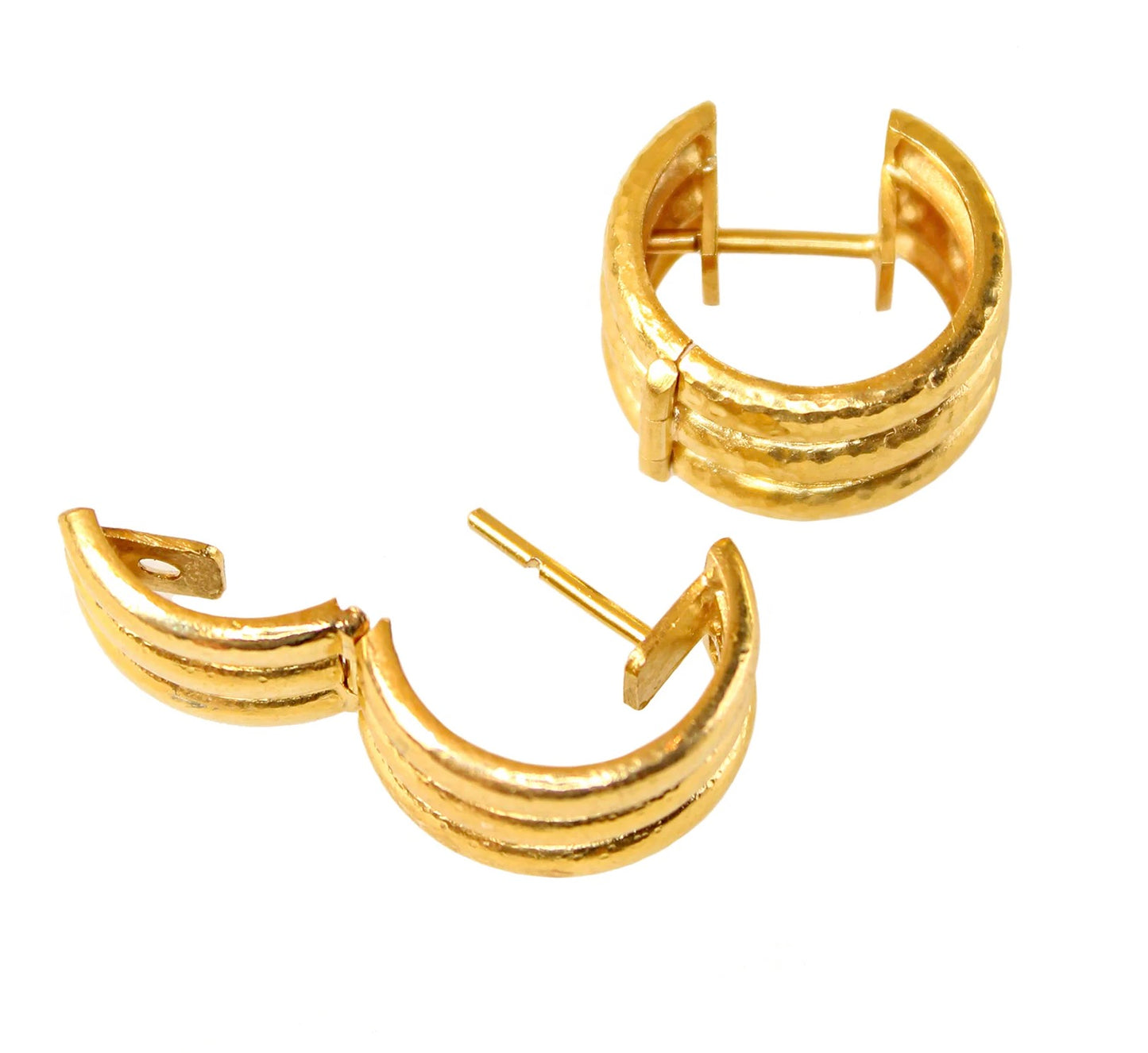 3-Row Banded Hoop Earrings