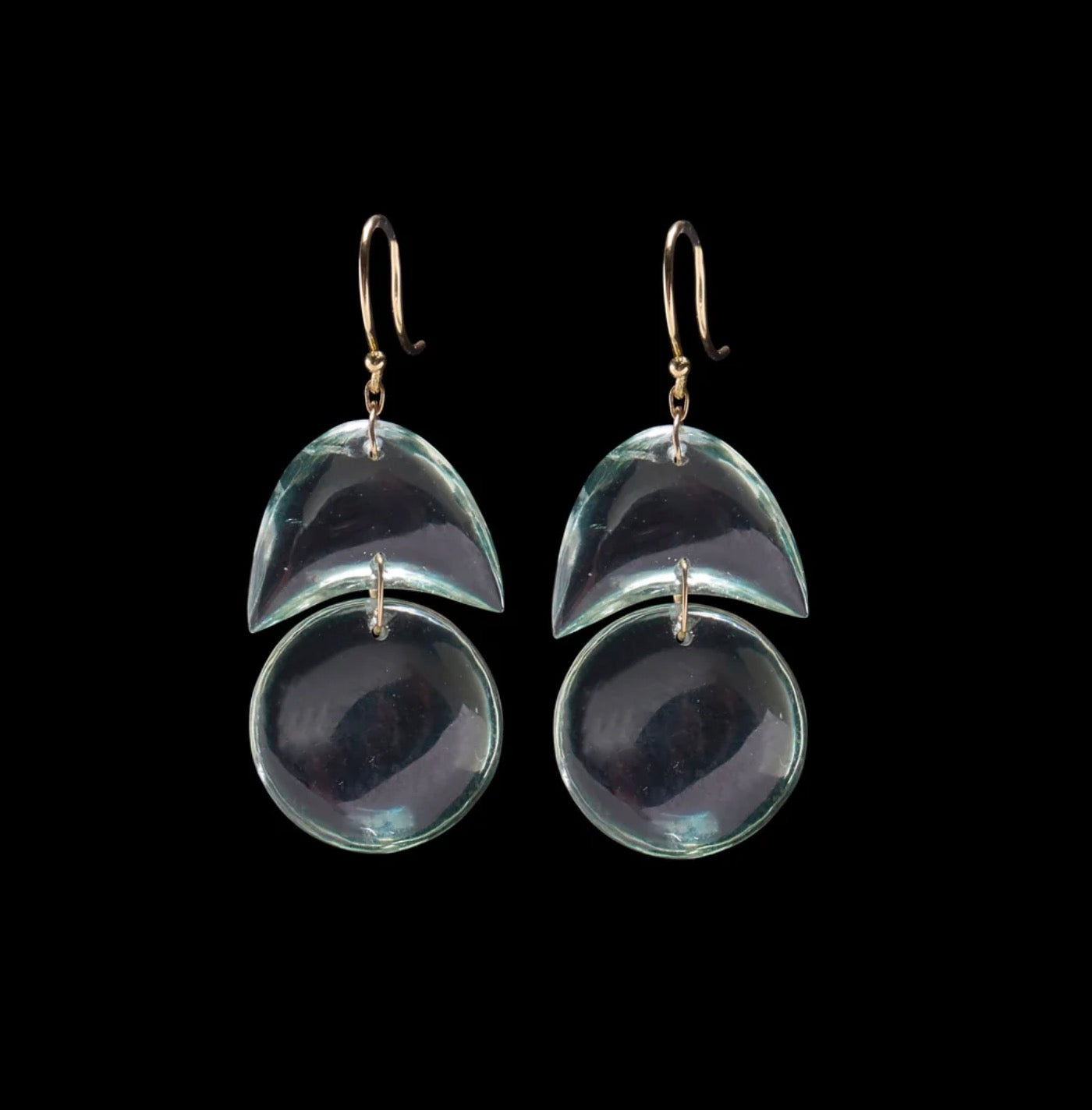 Green Amethyst Tiny Arp Earrings