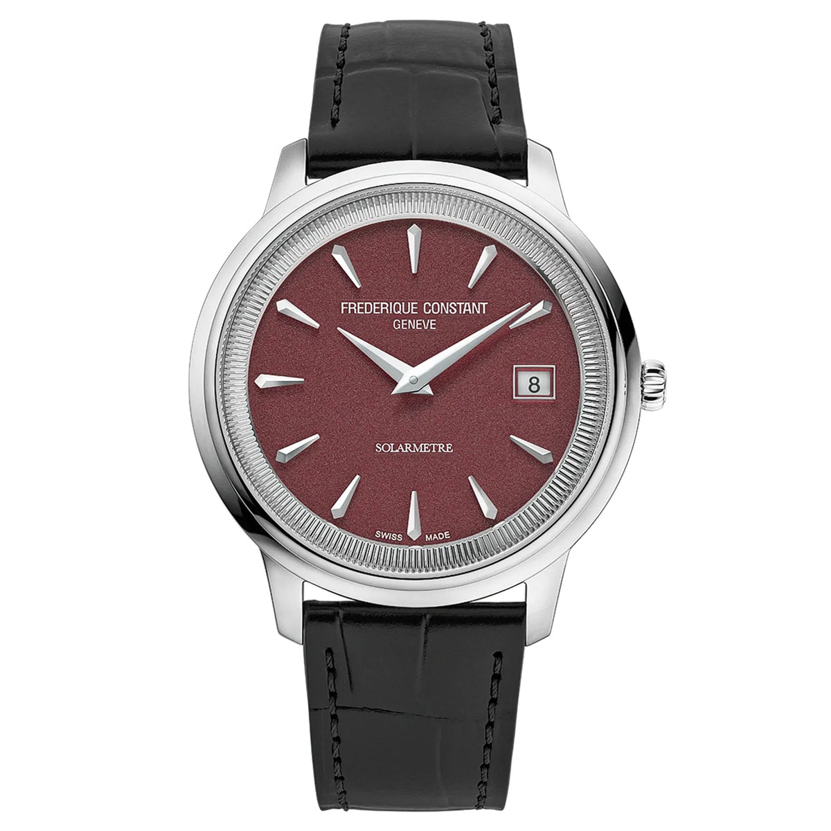 39mm Moneta Solarmeter Watch with Burgundy Dial