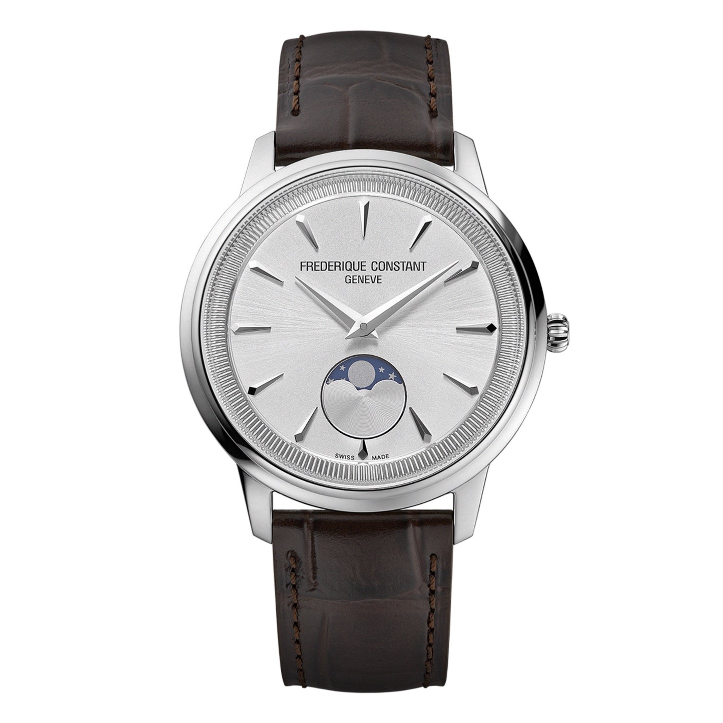 FREDERIQUE CONSTANT STNLS 37MM MONETA MOONPHASE QUARTZ WATCH...