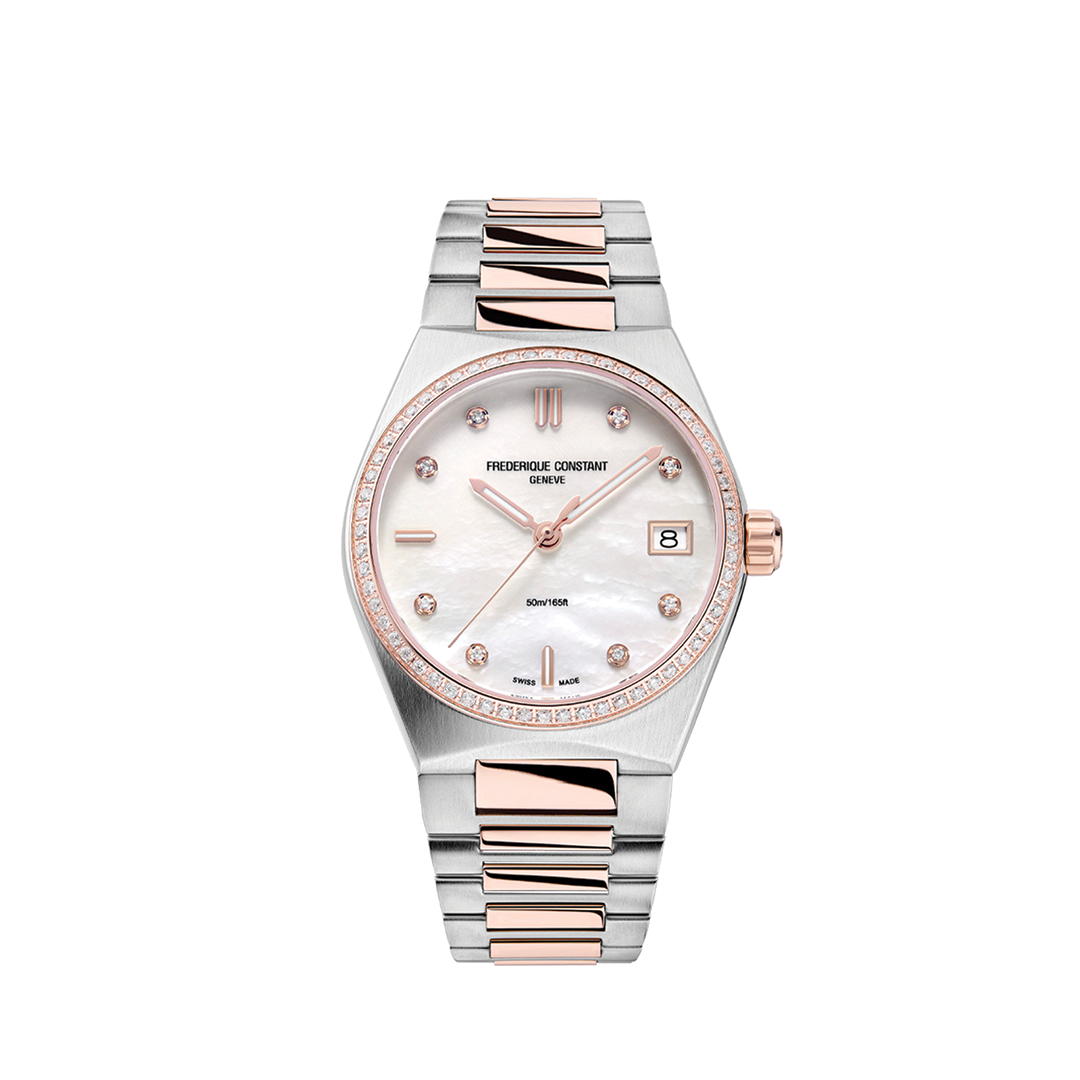 31mm Ladies Highlife Two-Tone Watch with Mother of Pearl and Diamonds
