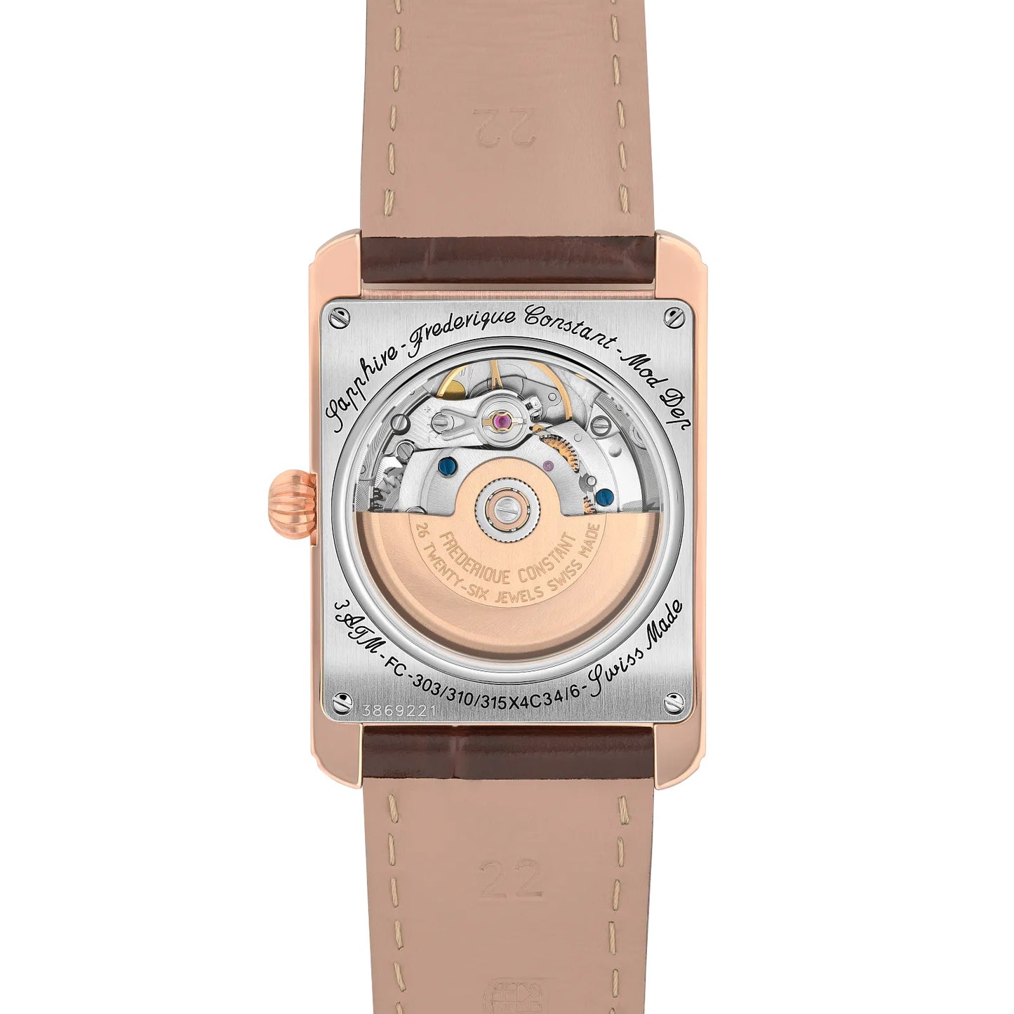 34mm Classics Carrée Heart Beat Watch with White Dial