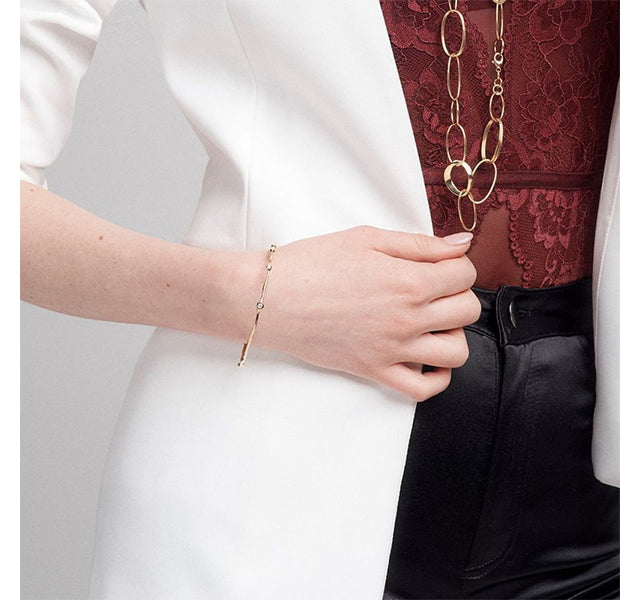 Superstar Bangle in 18K Gold with Diamonds