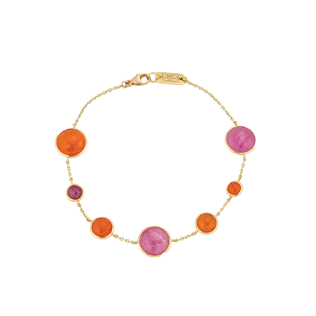 7-Stone Link Bracelet in Fire Rose