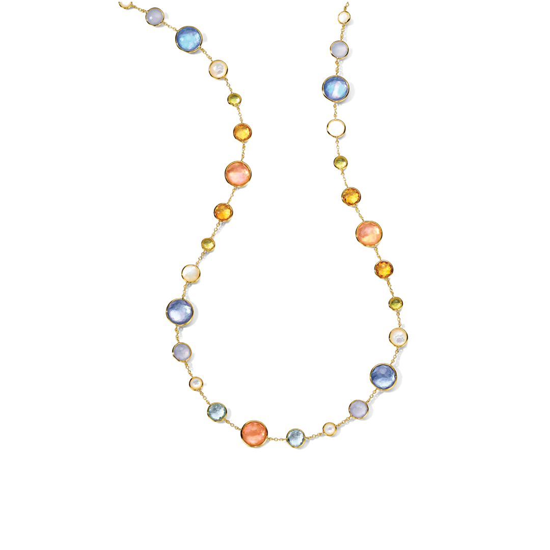 'Lollitini' Long Multicolored Gemstone Necklace in Wildflower