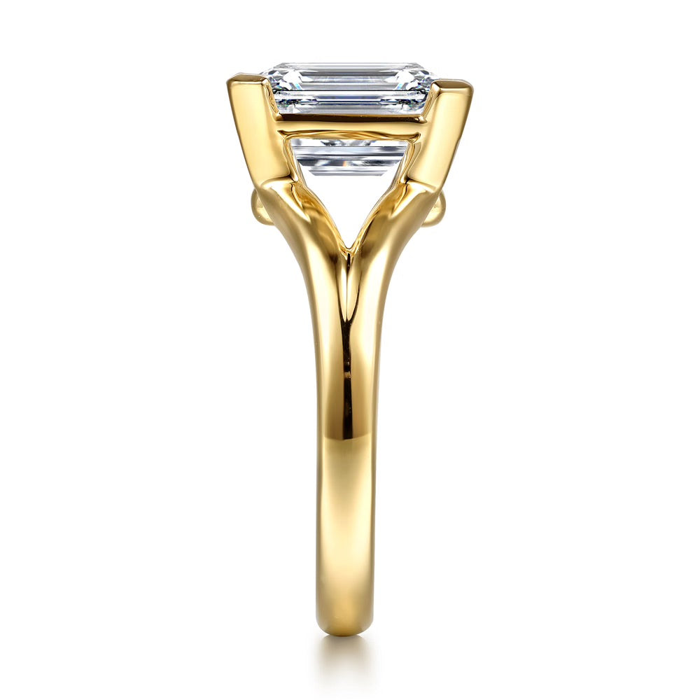 Gavin Half Bezel Set Solitaire Engagement Ring