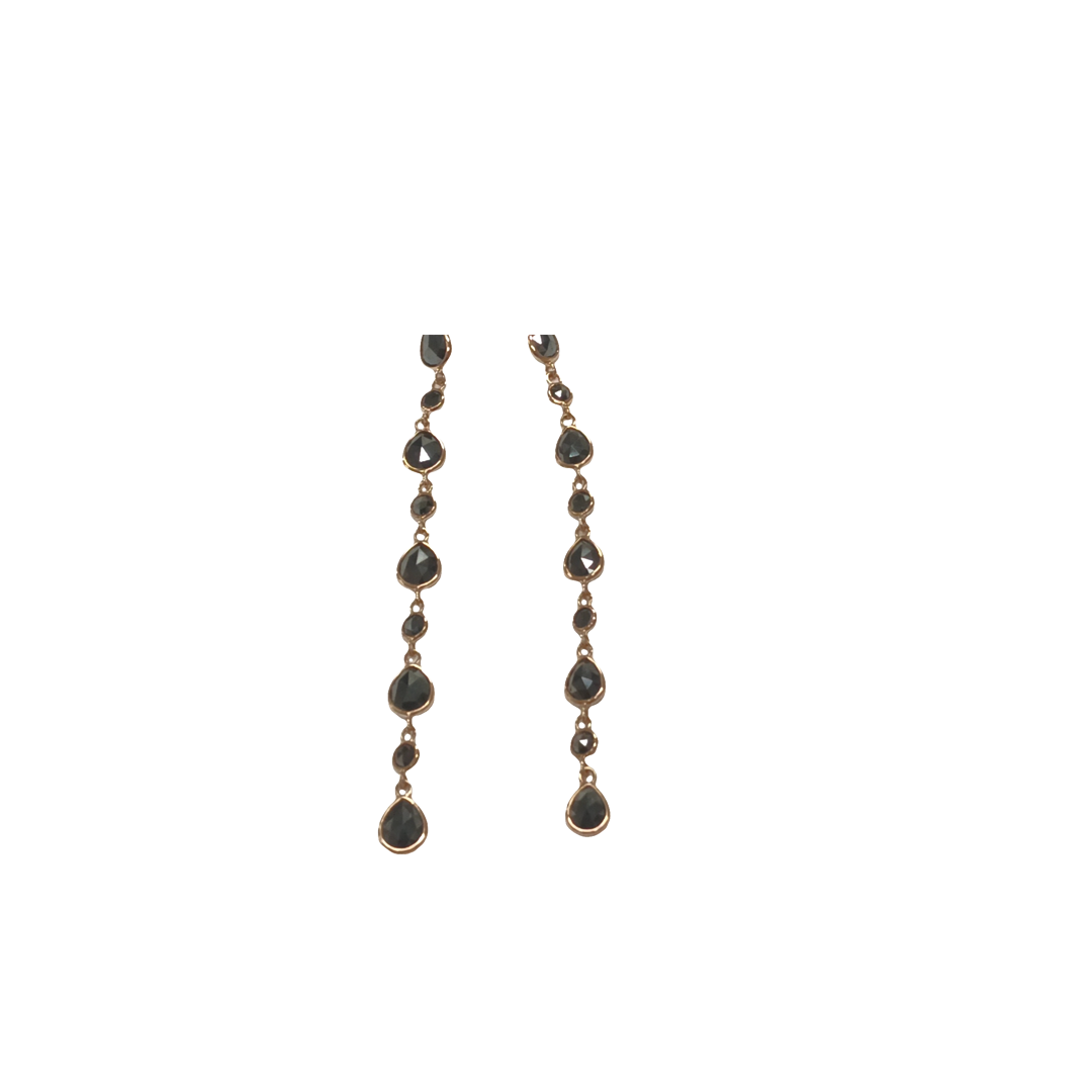 Drop Earrings with Black Diamonds