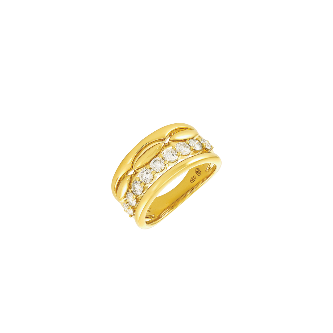 4-Row Ring with Diamonds