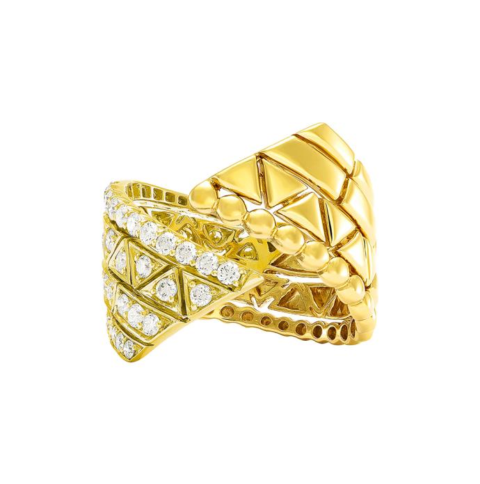 Wide Wrap Ring with Diamonds