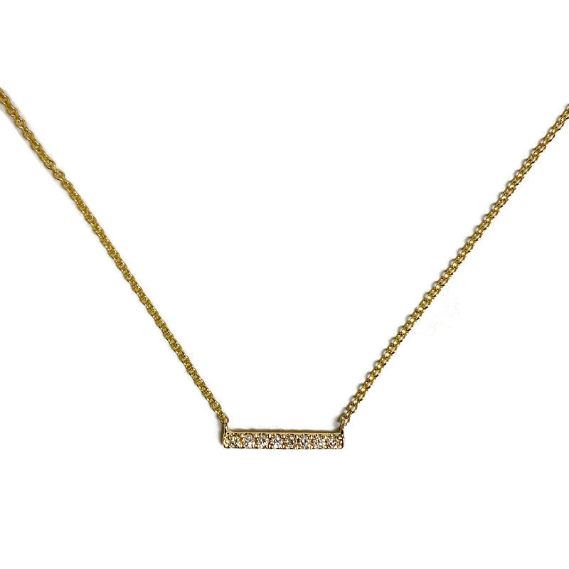 14KY Cable Chain with Diamond Bar