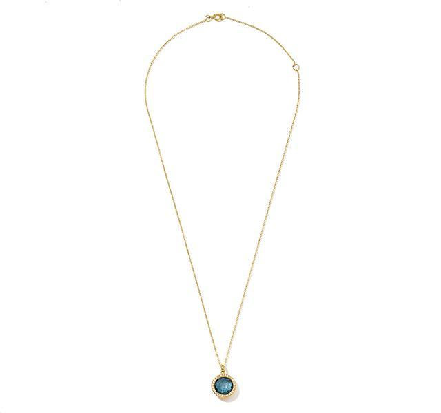 Mini Lollipop Pendant in London Blue Topaz and Diamonds