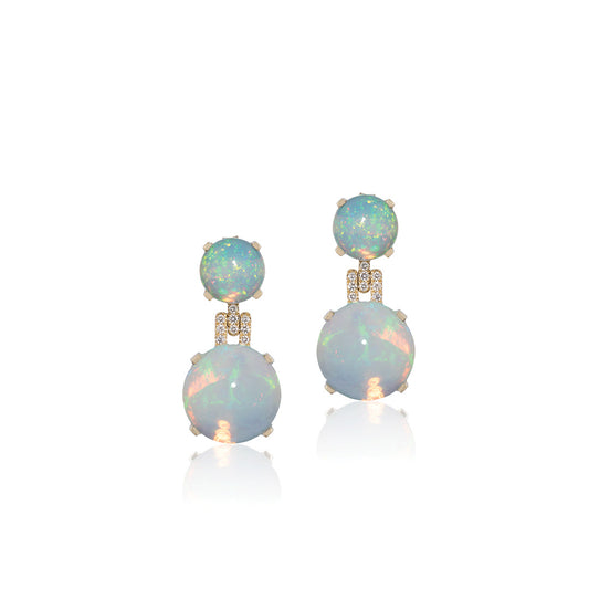 'Rock n' Roll' Opal Cabochon Earring with Diamonds
