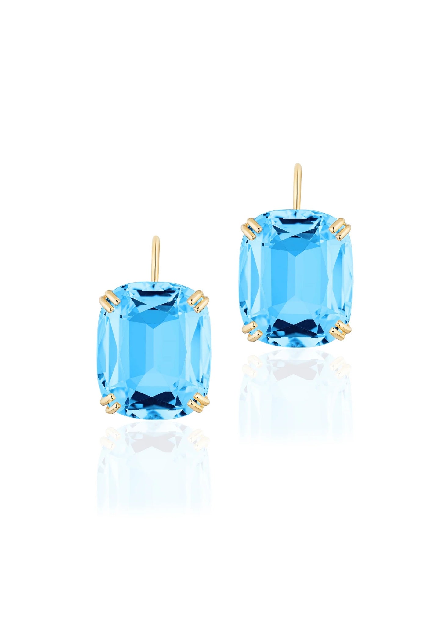 Gossip Cushion Cut Blue Topaz Earrings