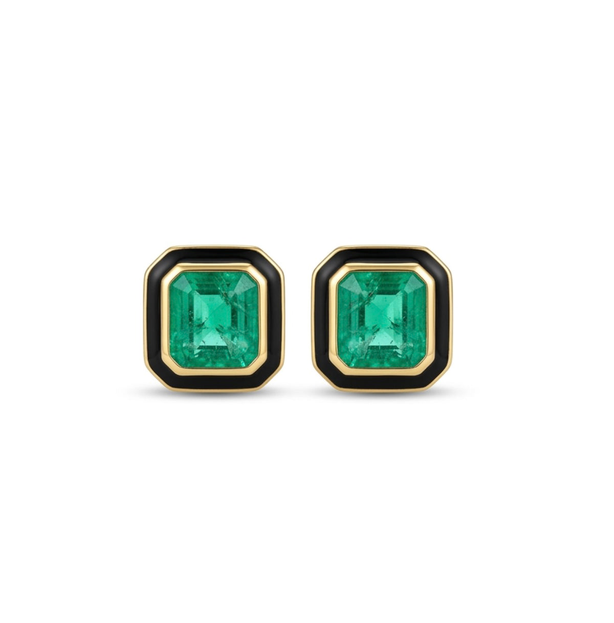 G-One Octagonal Emerald Earrings
