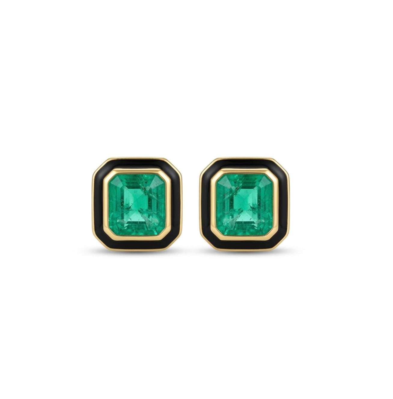 G-On Octagonal Emerald Earrings