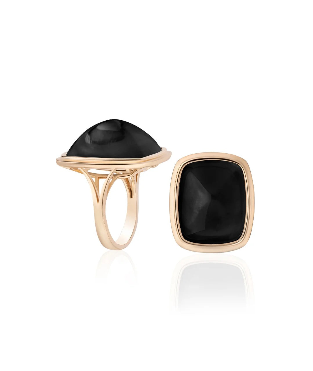 Rock N Roll Black Onyx Dome Cabochon Ring