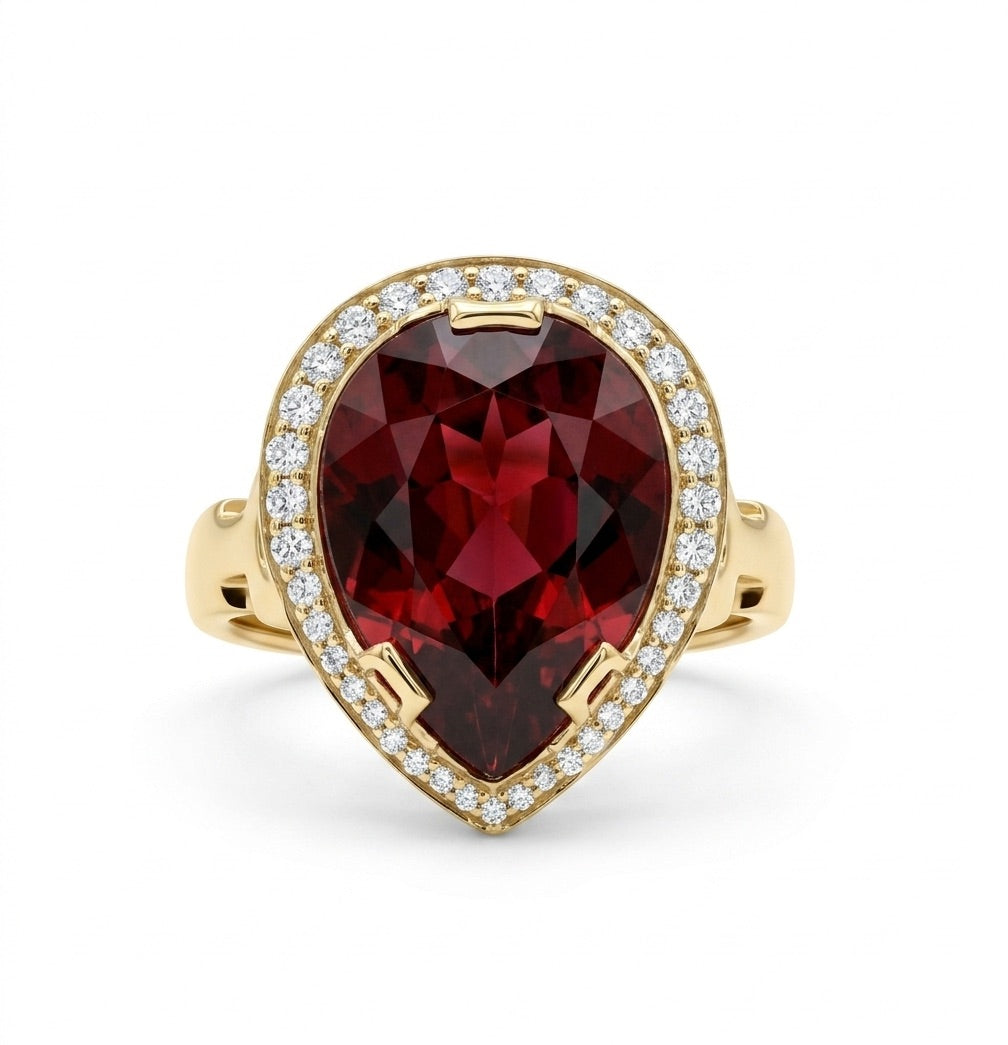 G-One Rubellite Ring with Diamonds