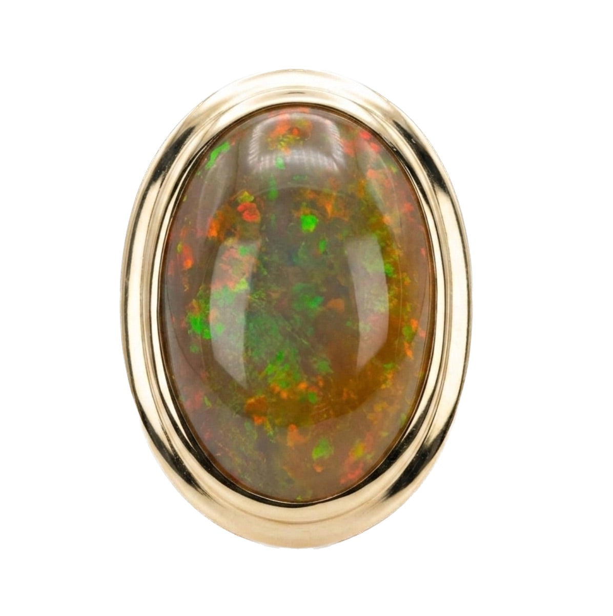 G-One Brown Opal Ring with Gold Frame