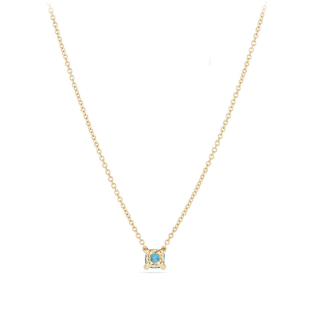 Chatelaine® Kids Necklace with Hampton Blue Topaz in 18K Gold, 4mm