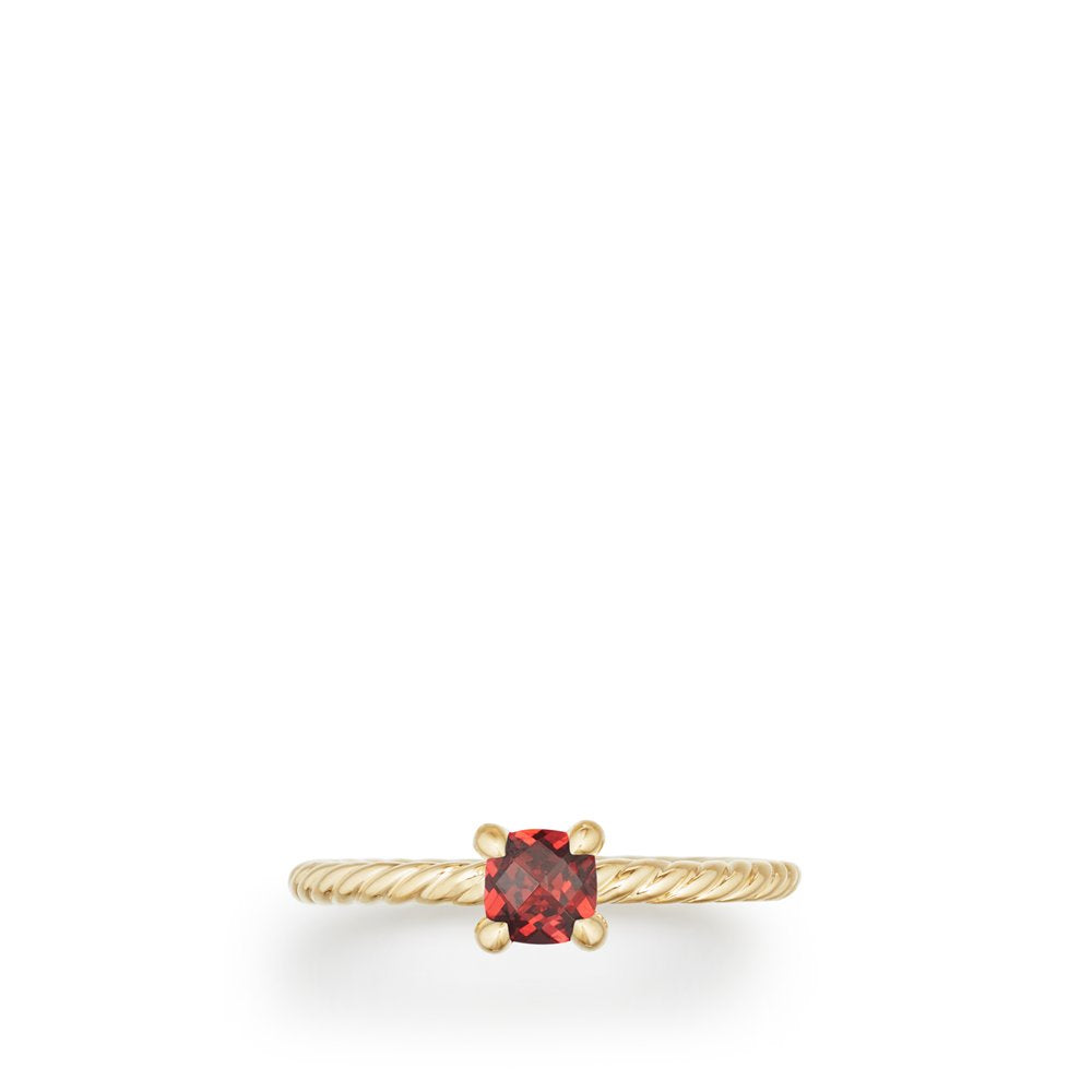Chatelaine® Kids Ring with Garnet in 18K Gold, 4mm