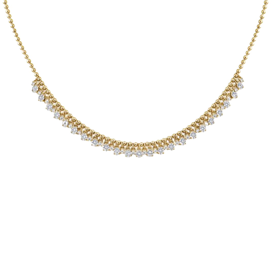 Round Cut Diamond Ball Necklace