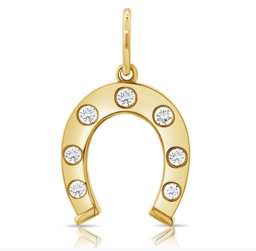 Diamond Horseshoe Charm