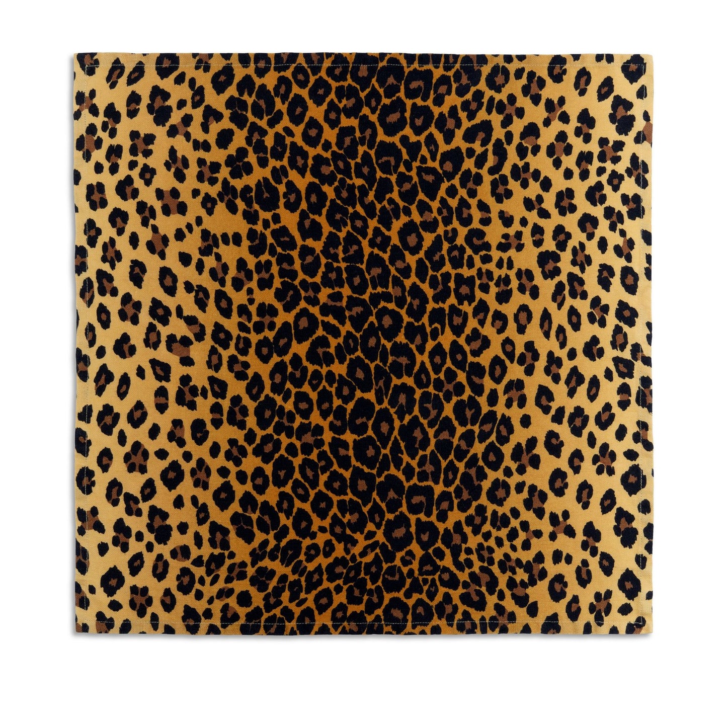 Linen Sateen Natural Leopard Napkins Set of 4
