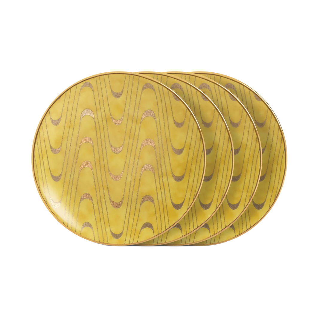 Fortuny Apollo Yellow Canape Plate Set