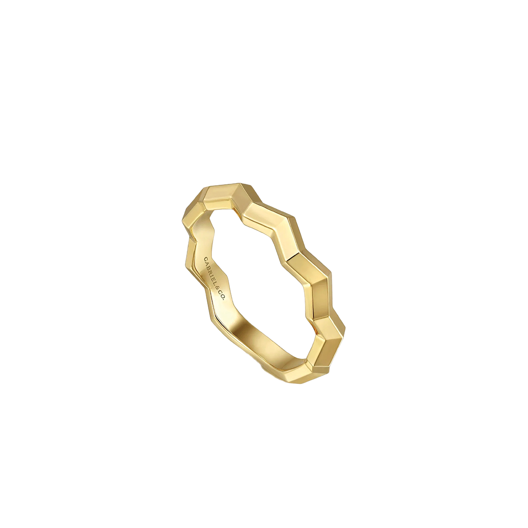 Zig Zag Stackable Gold Ring