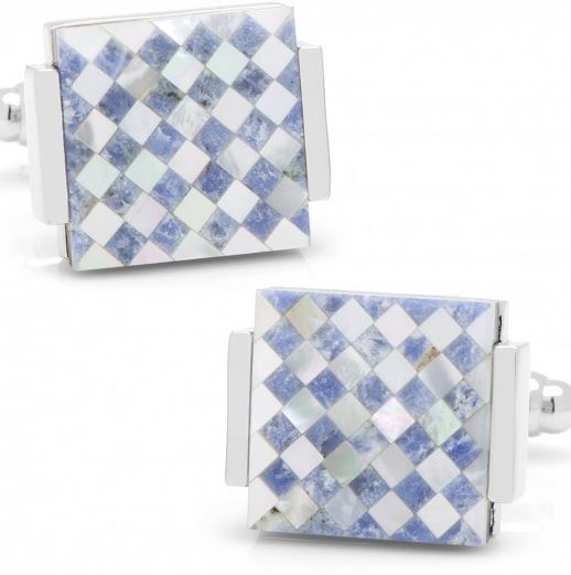 Mother of Pearl Checkered Cufflinks