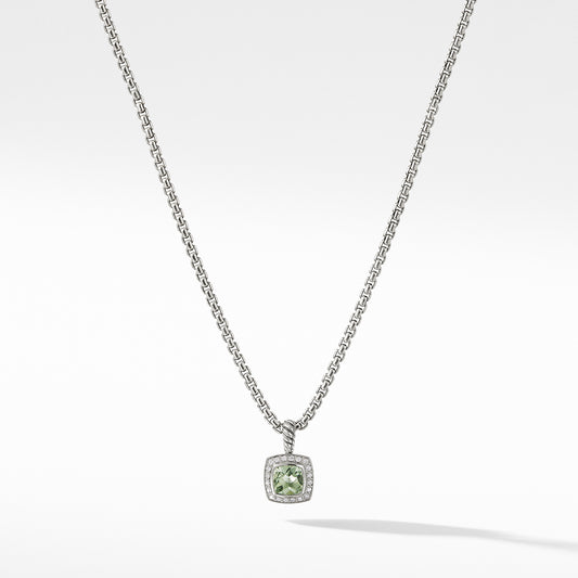 Pendant Necklace with Prasiolite and Diamonds