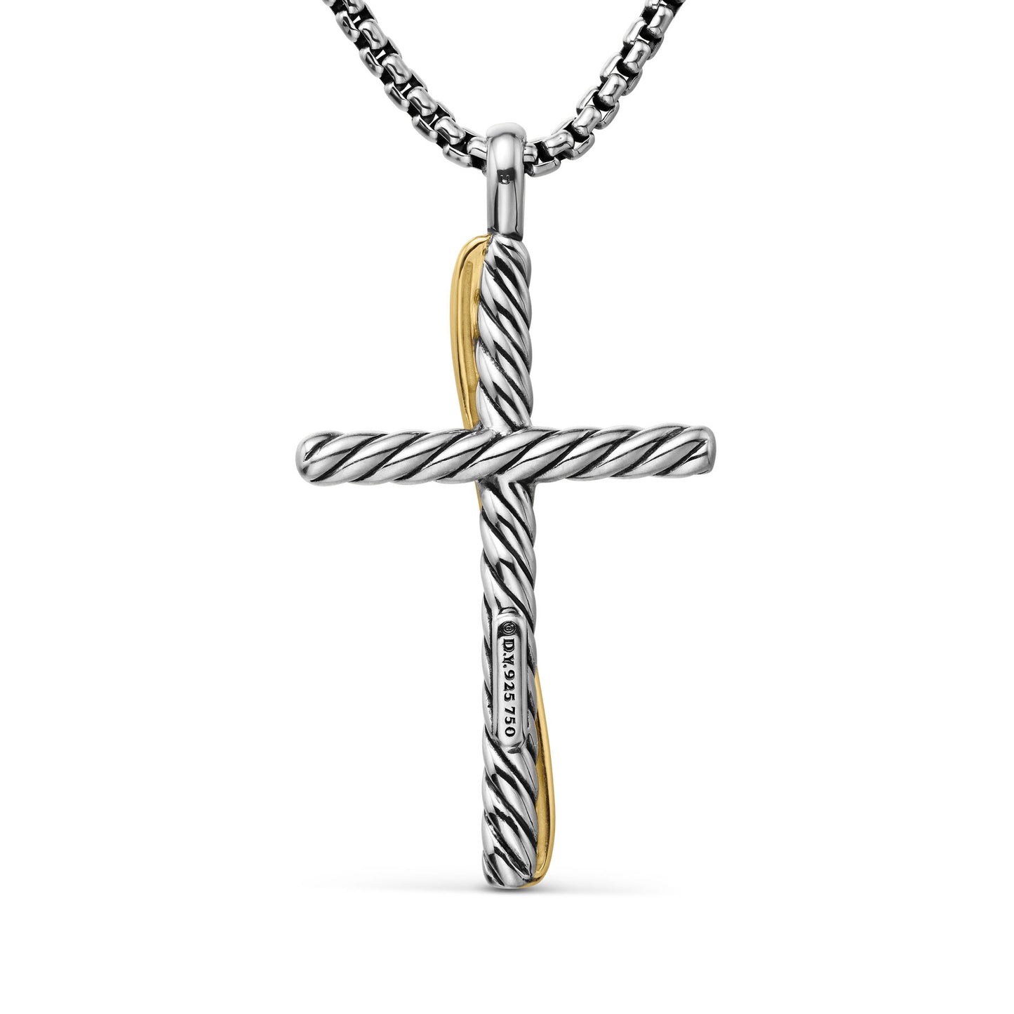 Crossover Cross Necklace with 18K Yellow Gold