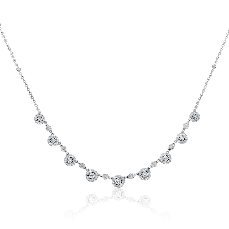Small & Large Diamond Cluster Necklace