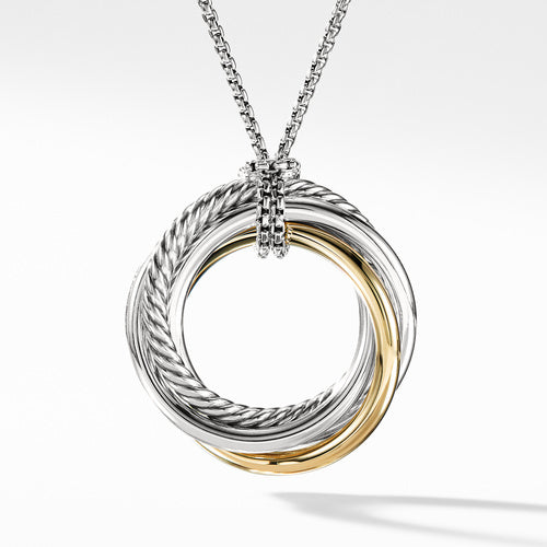 Crossover Pendant Necklace with Gold