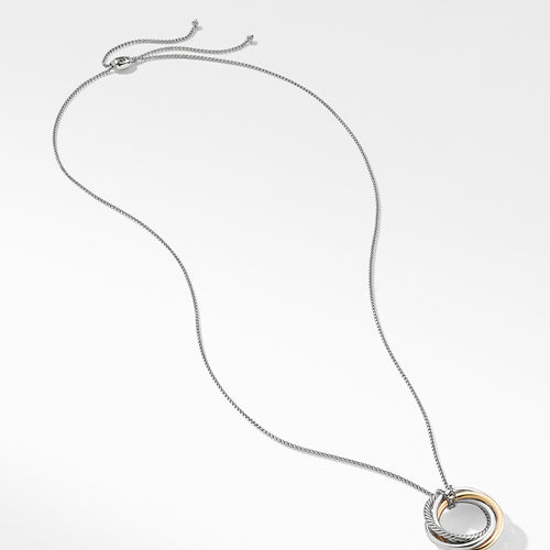 Crossover Pendant Necklace with Gold